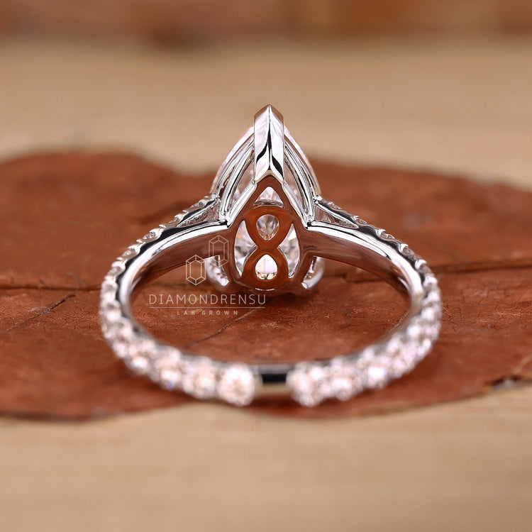 Pave band engagement ring designed to shine with every angle.