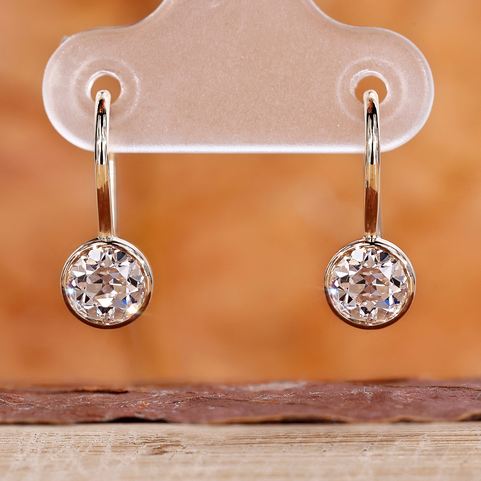 Old European cut diamond earrings.