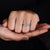 East west engagement ring with split shank.

