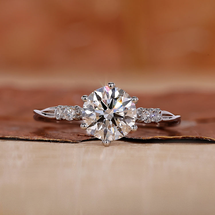 White gold diamond ring with sparkling round cut diamonds.
