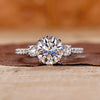Round Cut Engagement Ring with white gold ring
