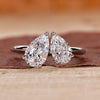 oi et Moi engagement ring with two pear diamonds in white gold.

