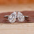 oi et Moi engagement ring with two pear diamonds in white gold.
