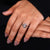Split shank engagement ring on diamond white gold ring.
