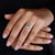 Pave setting paired with 3 claw prong setting.
