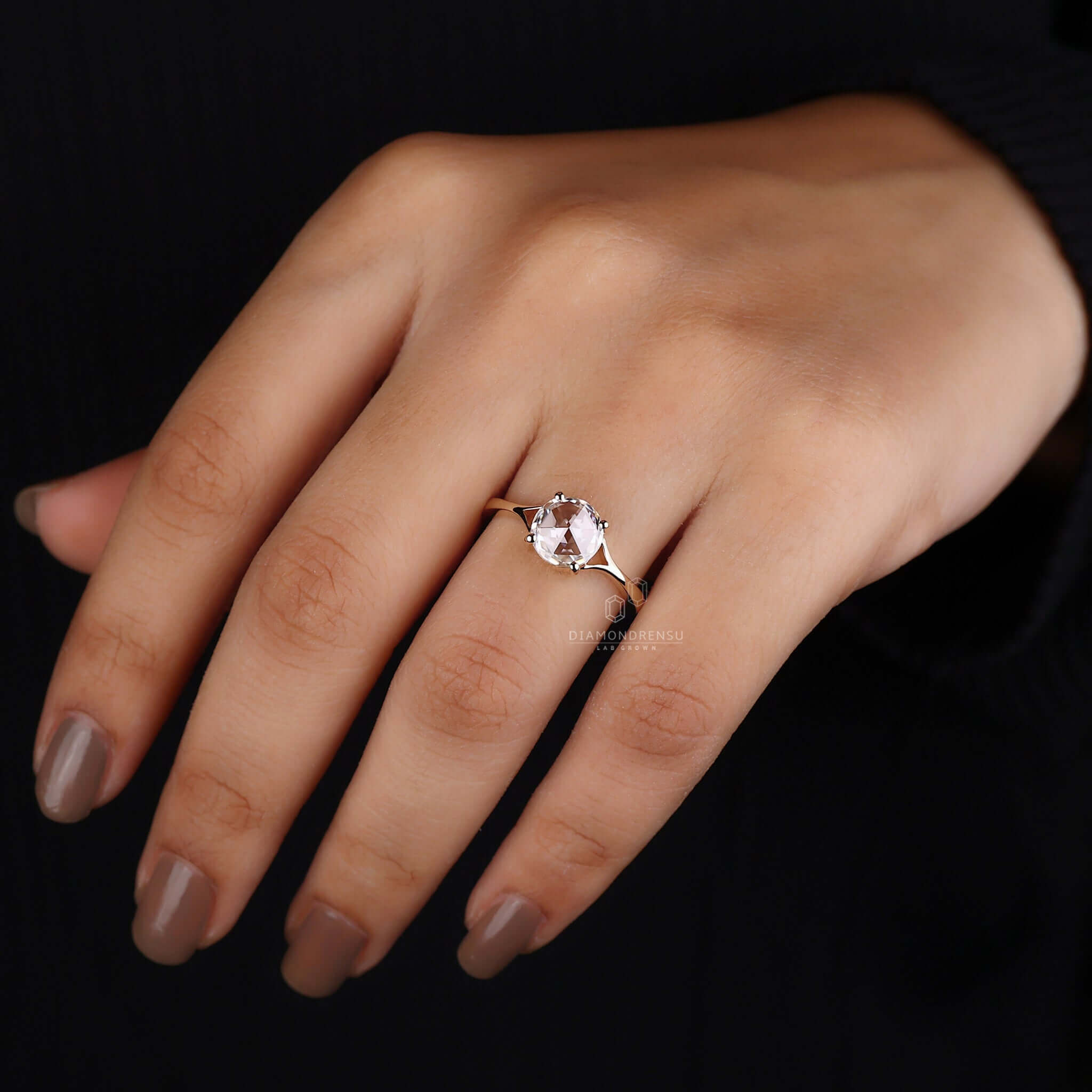 Round Rose Cut Diamond Ring with vintage appeal and unique charm.