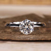 Solitaire diamond ring with a timeless design for engagement.