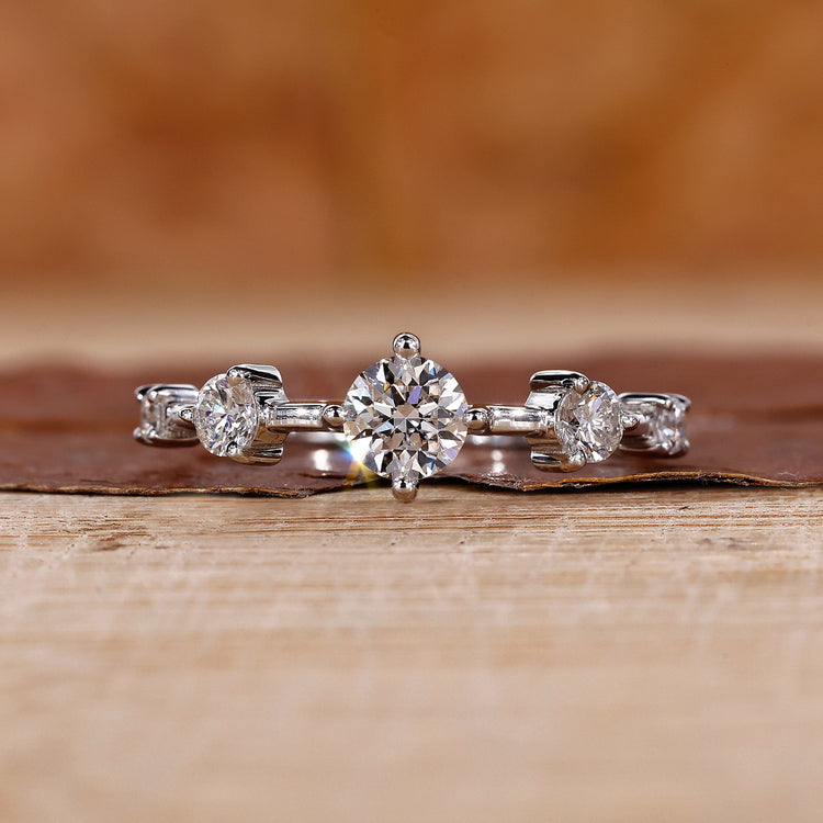 5 Stone Diamond Ring with prong setting.
