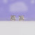Yellow gold round diamond stud earrings.