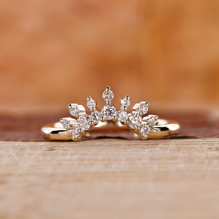 Tiara Wedding Band in prong setting
