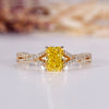 Radiant engagement ring made with radiant cut diamond.
