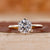 Two tone ring with round cut diamond and knife edge shank.
