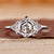 Hexagon diamond engagement ring in white gold