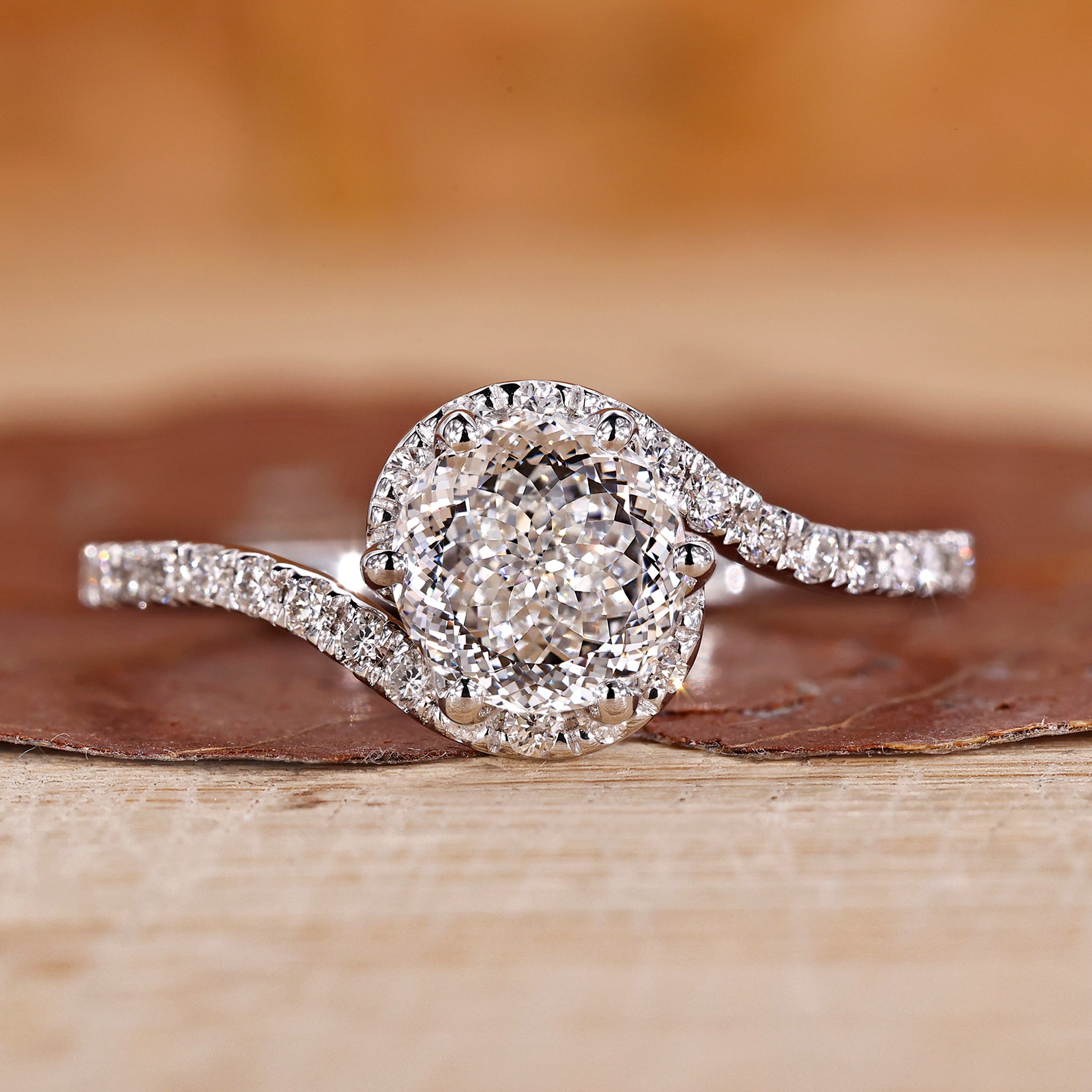 Portuguese Cut Diamond Ring is made with white gold ring.
