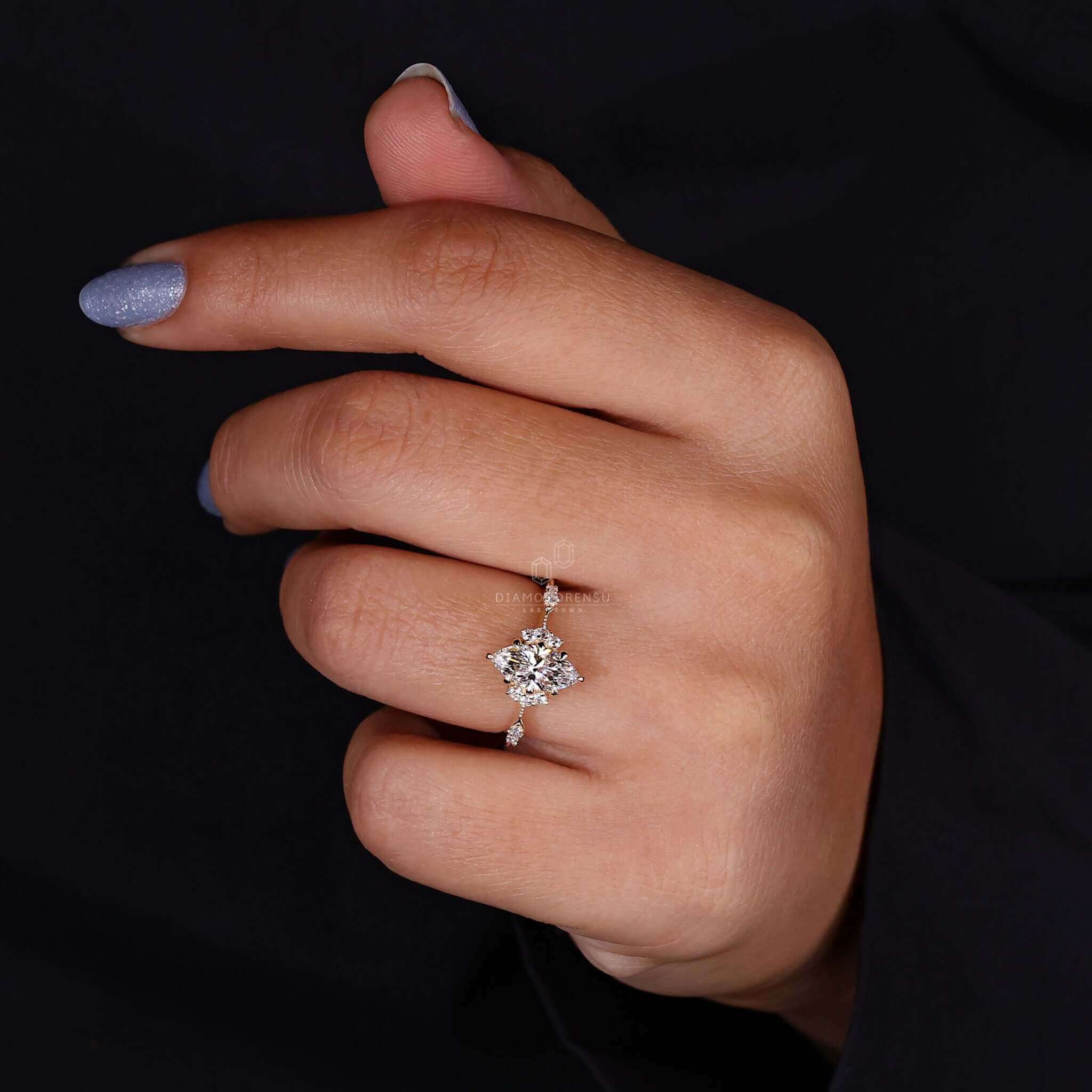 Beautifully crafted marquise ring with claw prong setting.