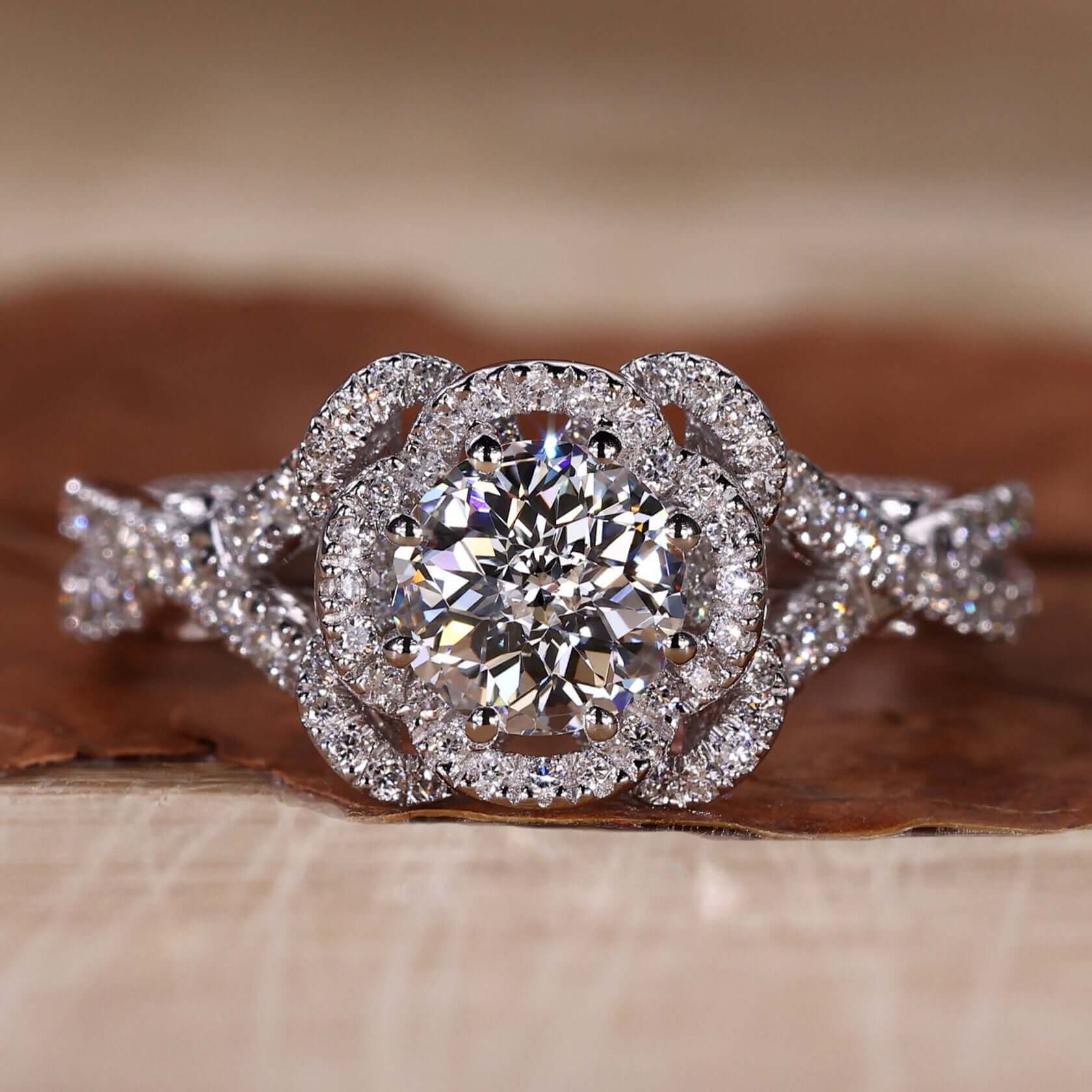 Halo Diamond Engagement Ring with a classic design and timeless elegance.