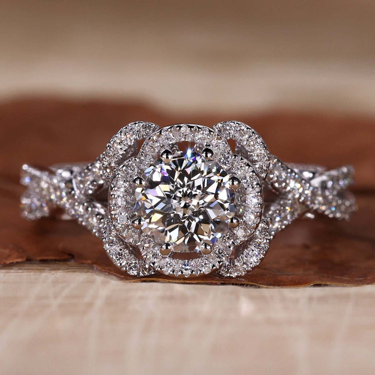 Halo Diamond Engagement Ring with a classic design and timeless elegance.