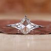 Rose Cut Diamond Ring is made using a white gold ring.
