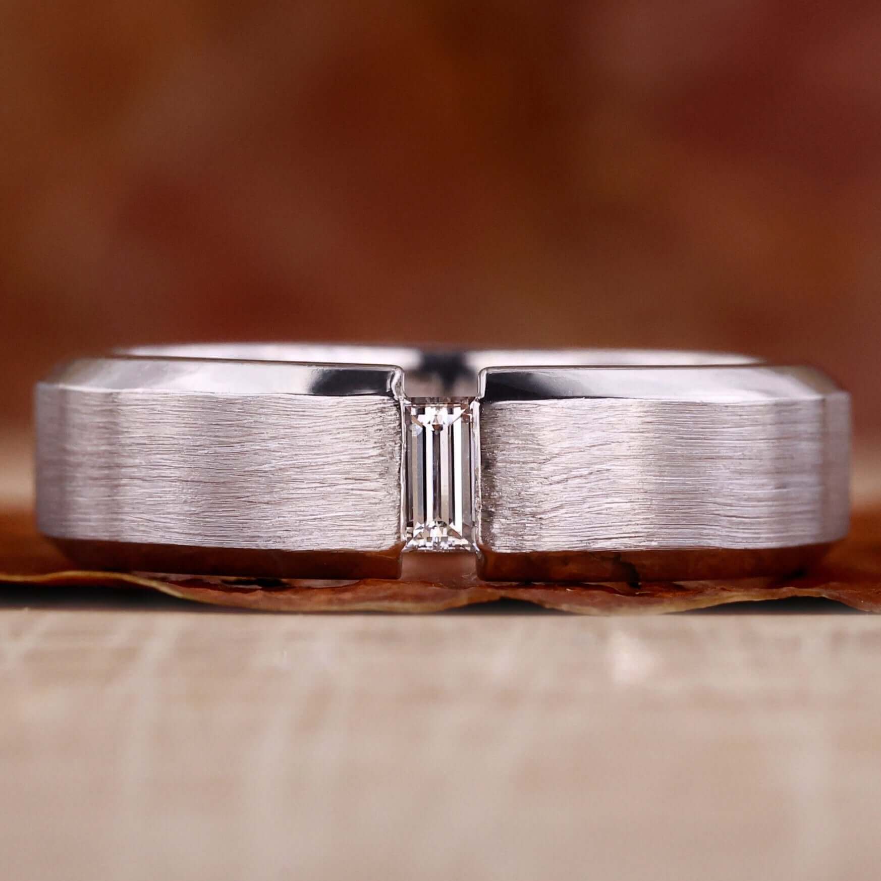 baguette cut lab grown diamond band