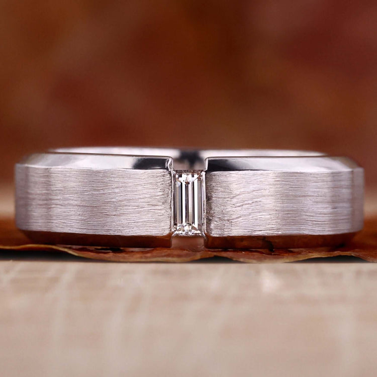 Baguette wedding band crafted with precision and elegance for timeless style.