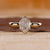Hexagon diamond ring with bezel setting.
