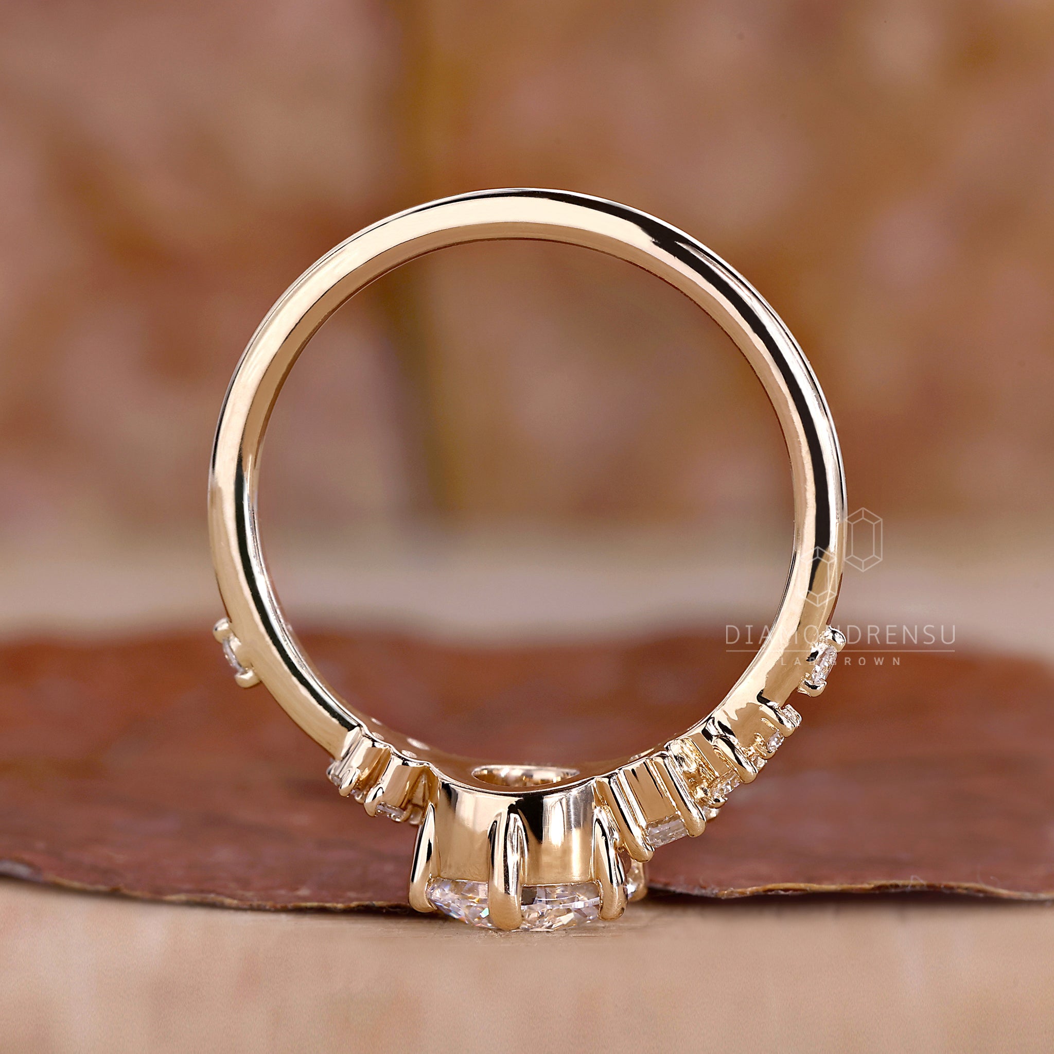 Handmade ring featuring prong setting

