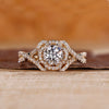 Jubilee cut diamond ring in white gold.
