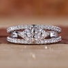 Marquise diamond ring in white gold design.
