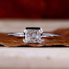 1.01 CT Radiant Cut Lab Grown Diamond Ring, Half Bezel East to West Setting