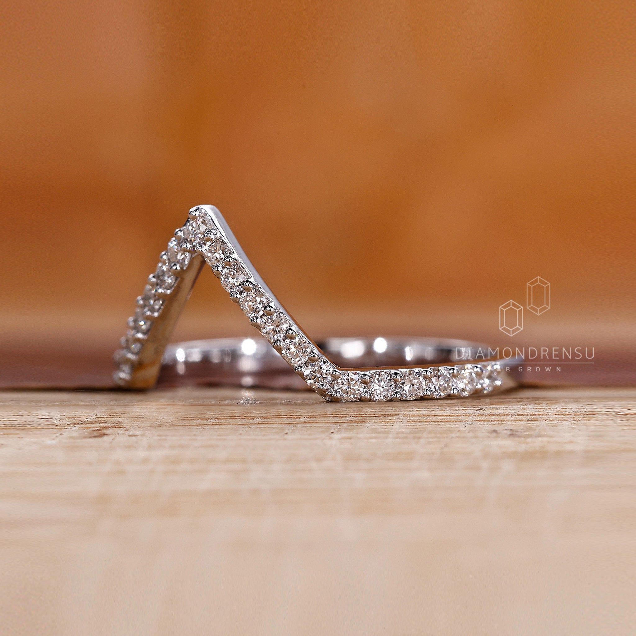 White gold diamond band handmade for a custom fit.