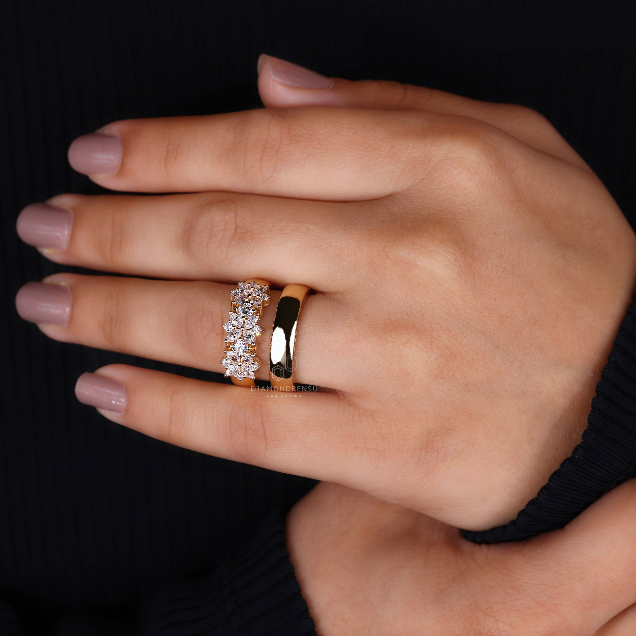 UK engagement ring created as cuff adjustable ring.
