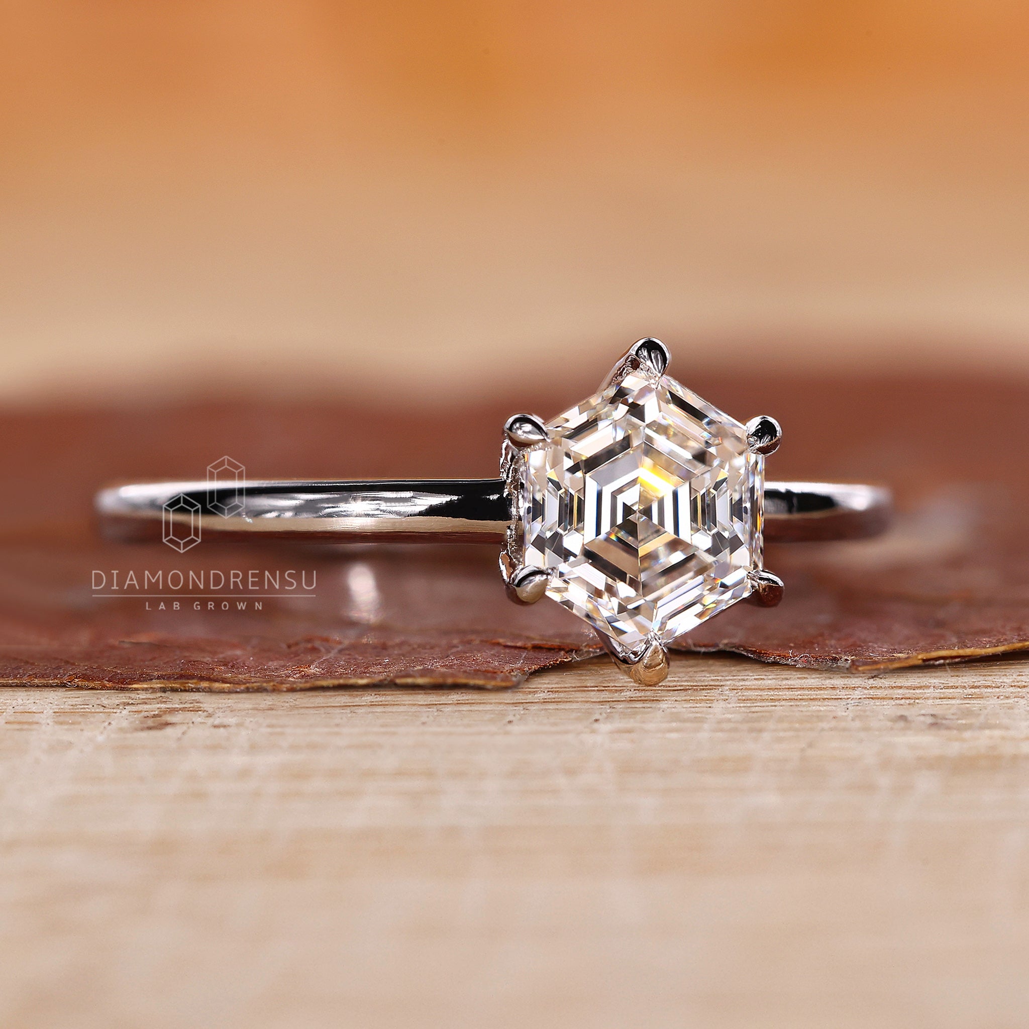 White gold adds a classic look to the ring.
