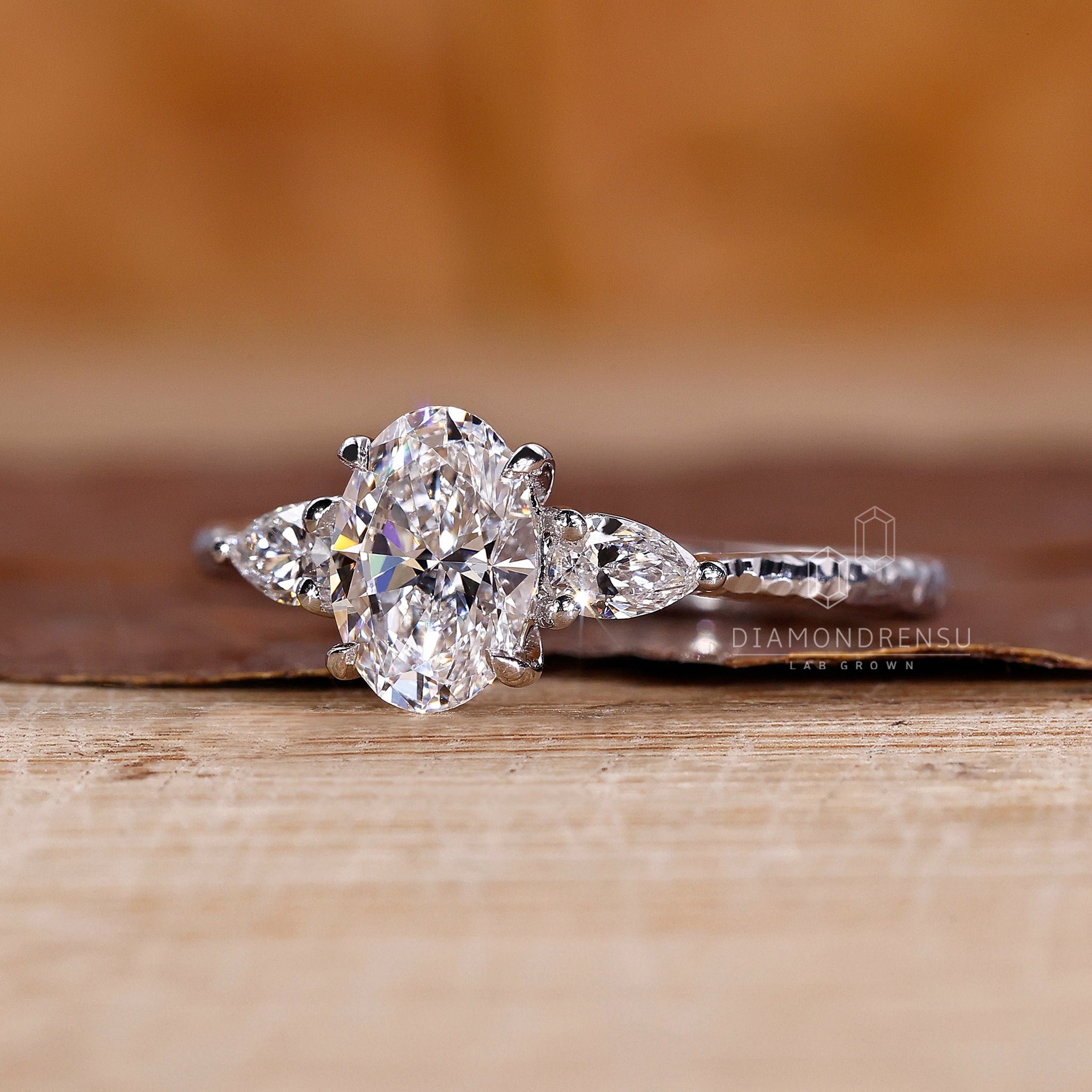 Lab Grown Diamond set in claw prong ring setting.
