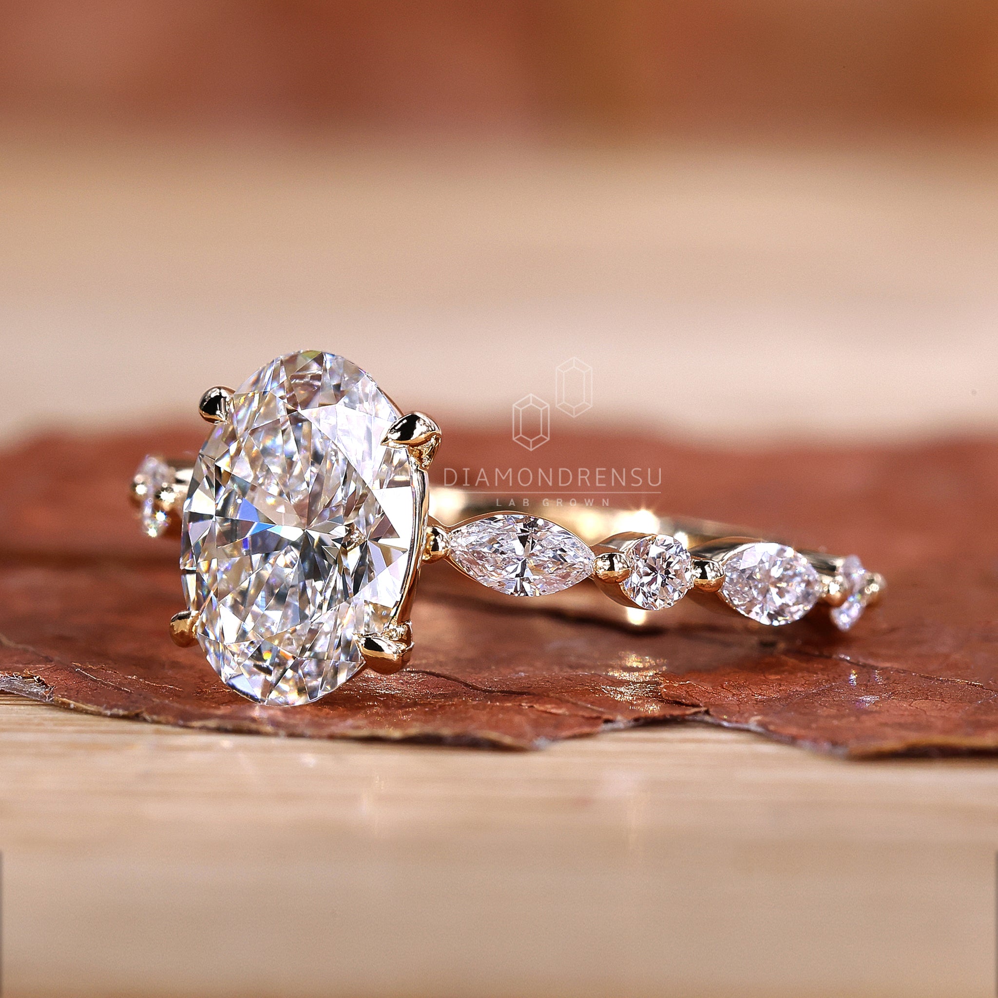 Yellow gold engagement ring UK
