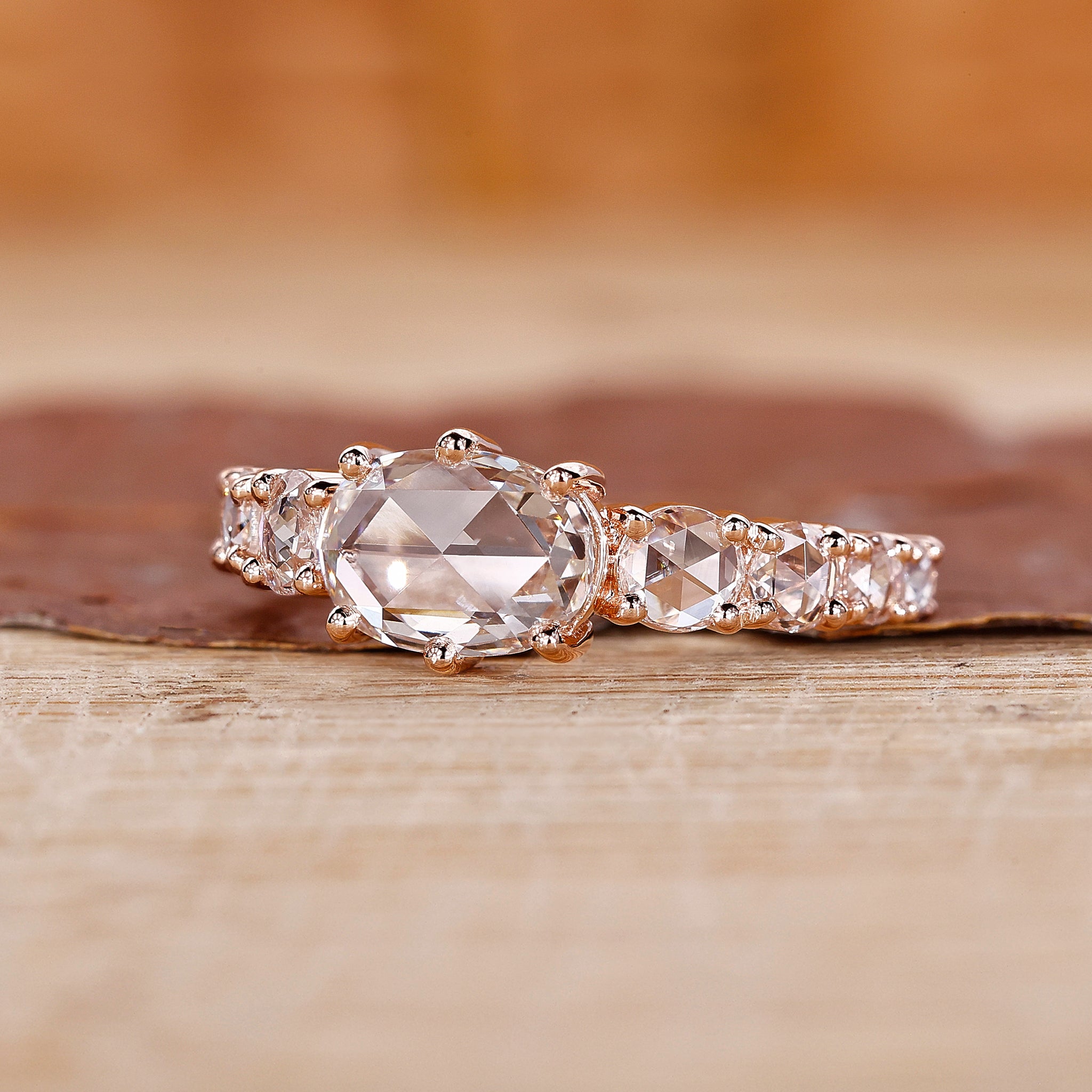 Cushion Cut Diamond Ring in rose gold ring
