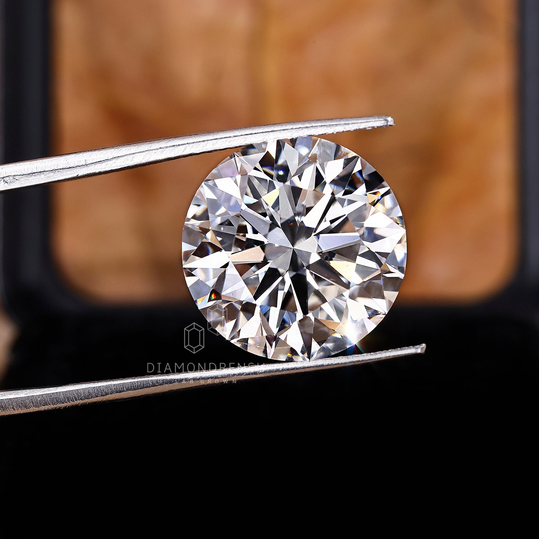 Round lab grown diamond ready for setting in handmade engagement rings.
