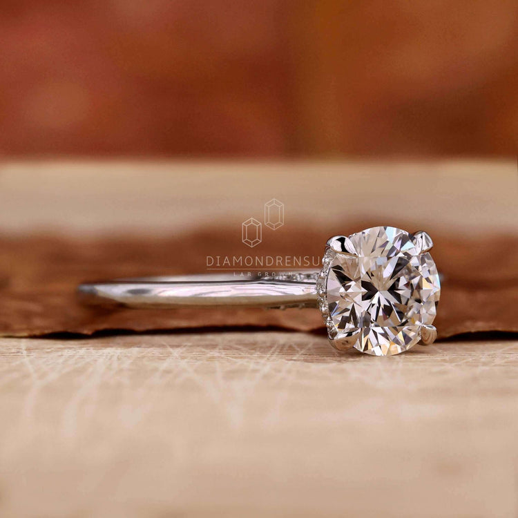 Exquisite cathedral hidden halo engagement ring for special moments.
