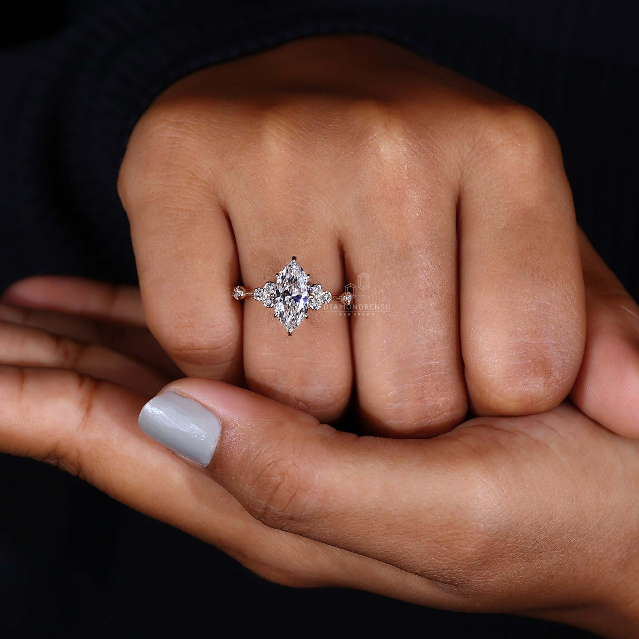 Milgrain diamond ring with intricate detailing and timeless beauty.