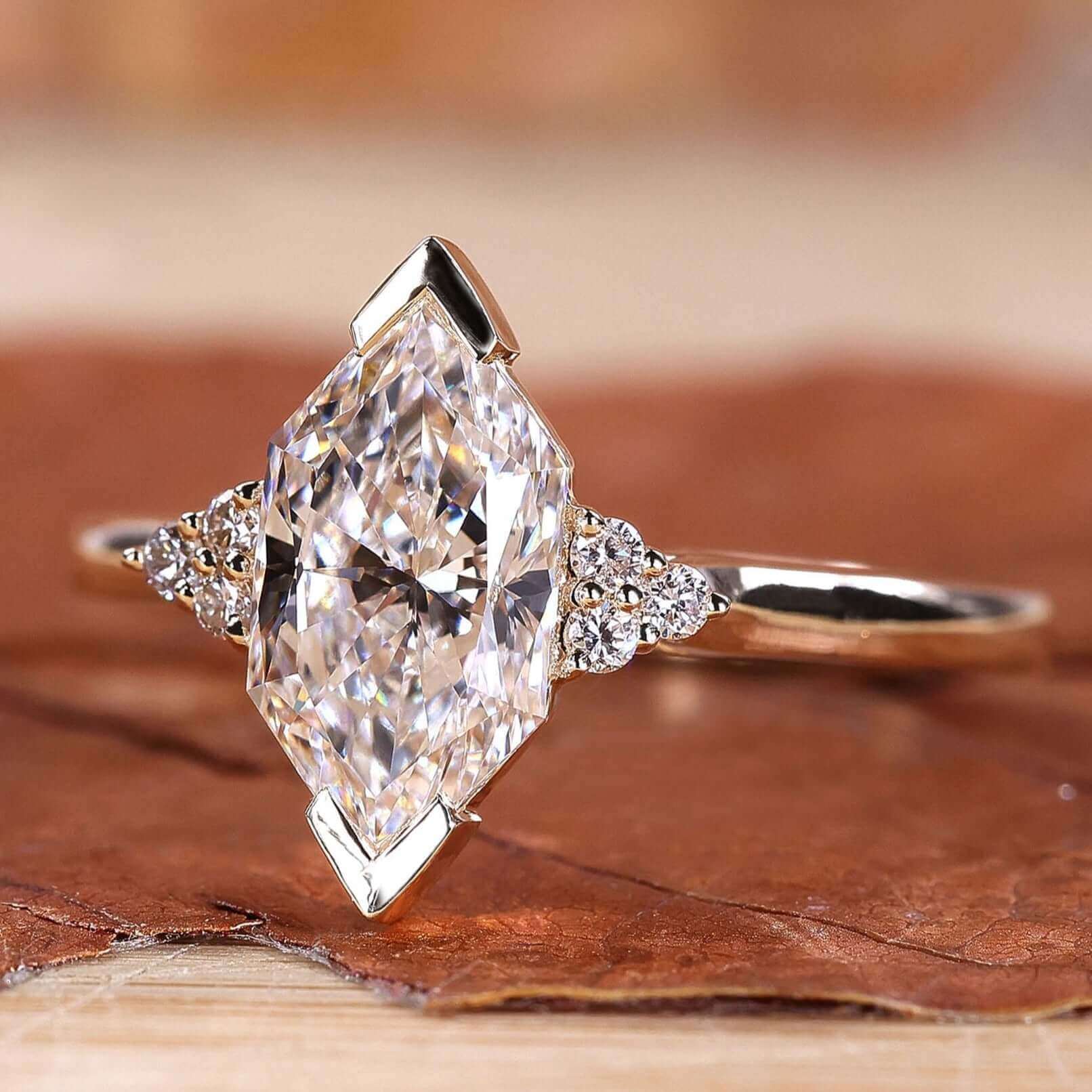 Marquise engagement ring showcasing timeless elegance and style.