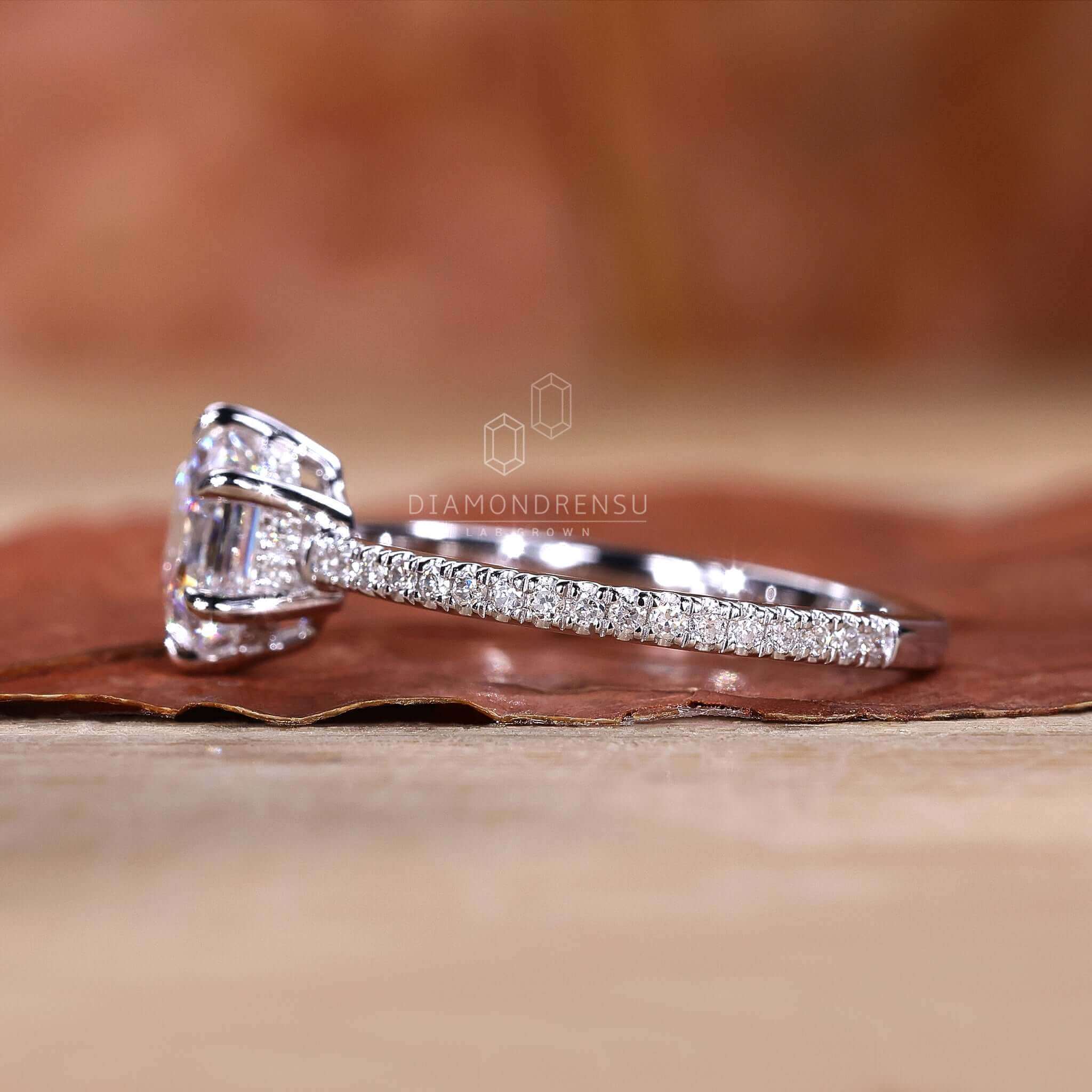 Sparkling hexagon diamond ring perfect for special moments.