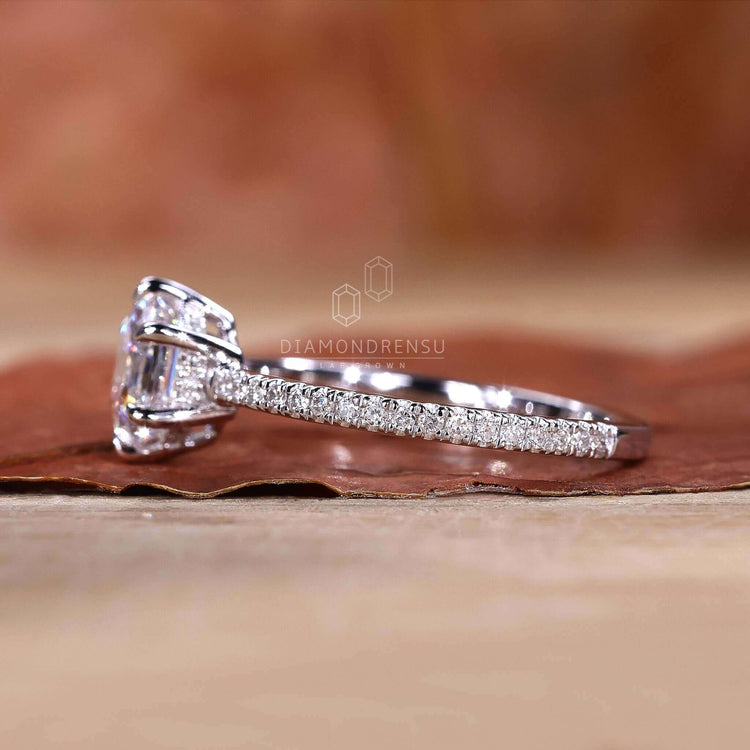 Sparkling hexagon diamond ring perfect for special moments.