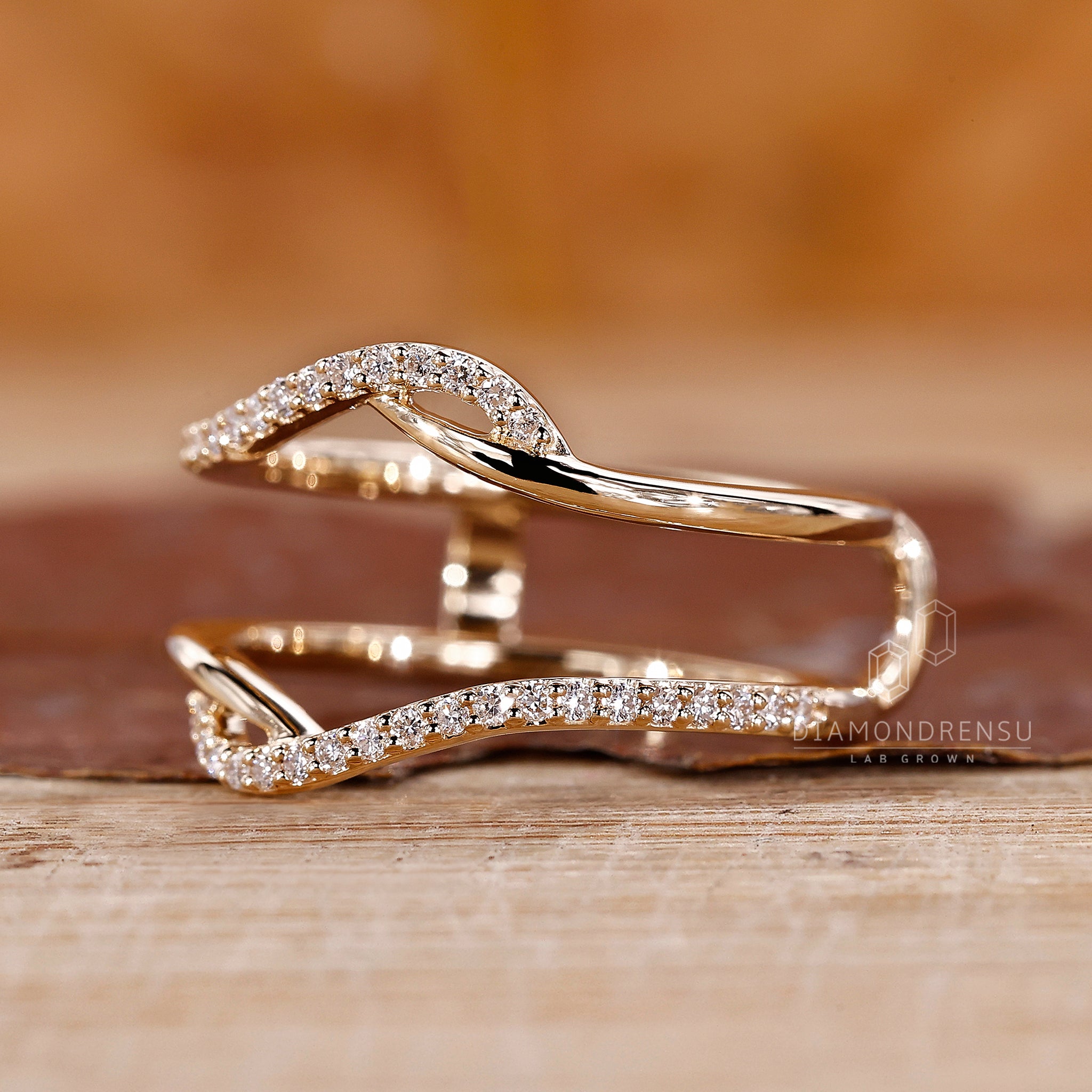 Lab grown round diamond enhancer band.
