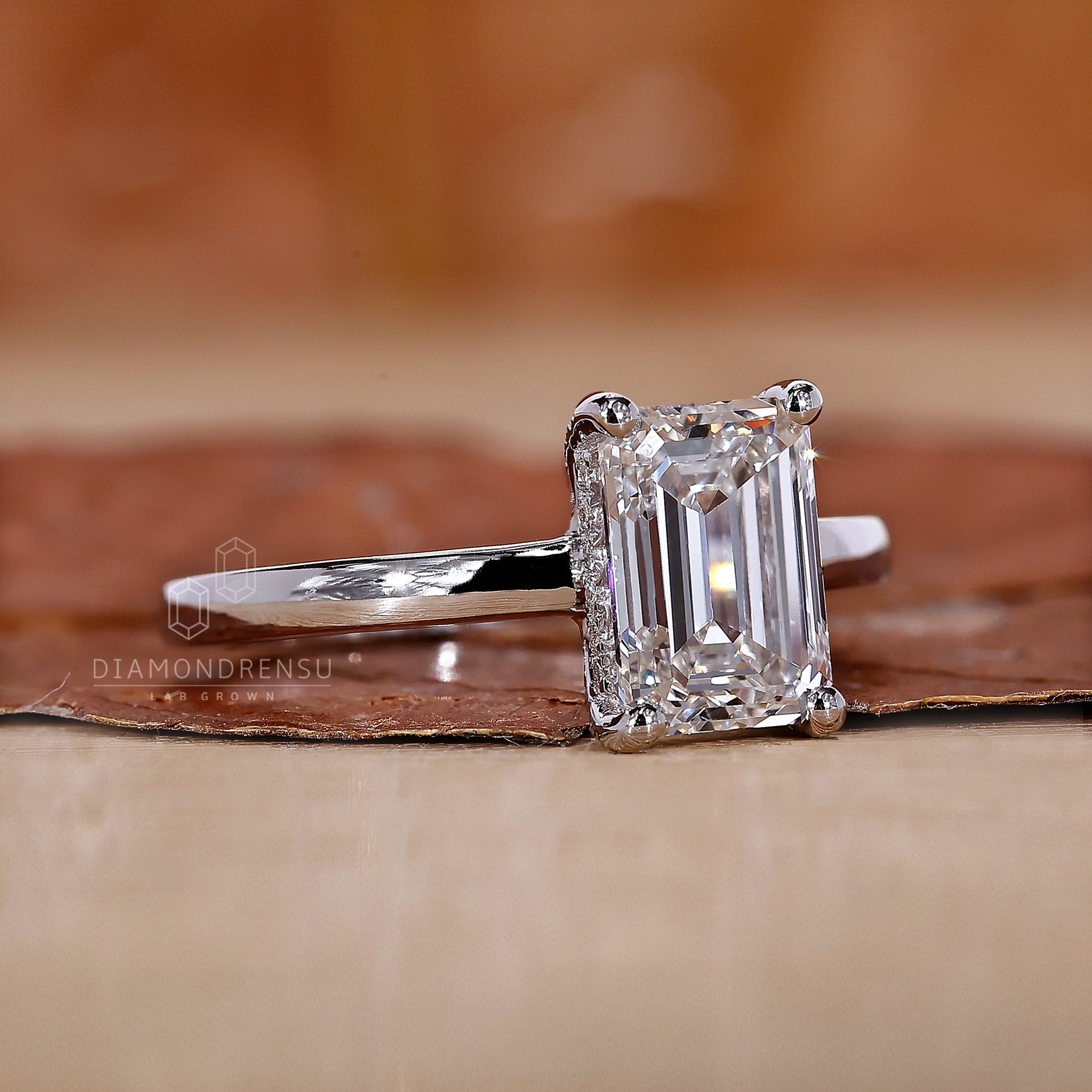 Custom engagement ring with IGI certified lab grown diamond.
