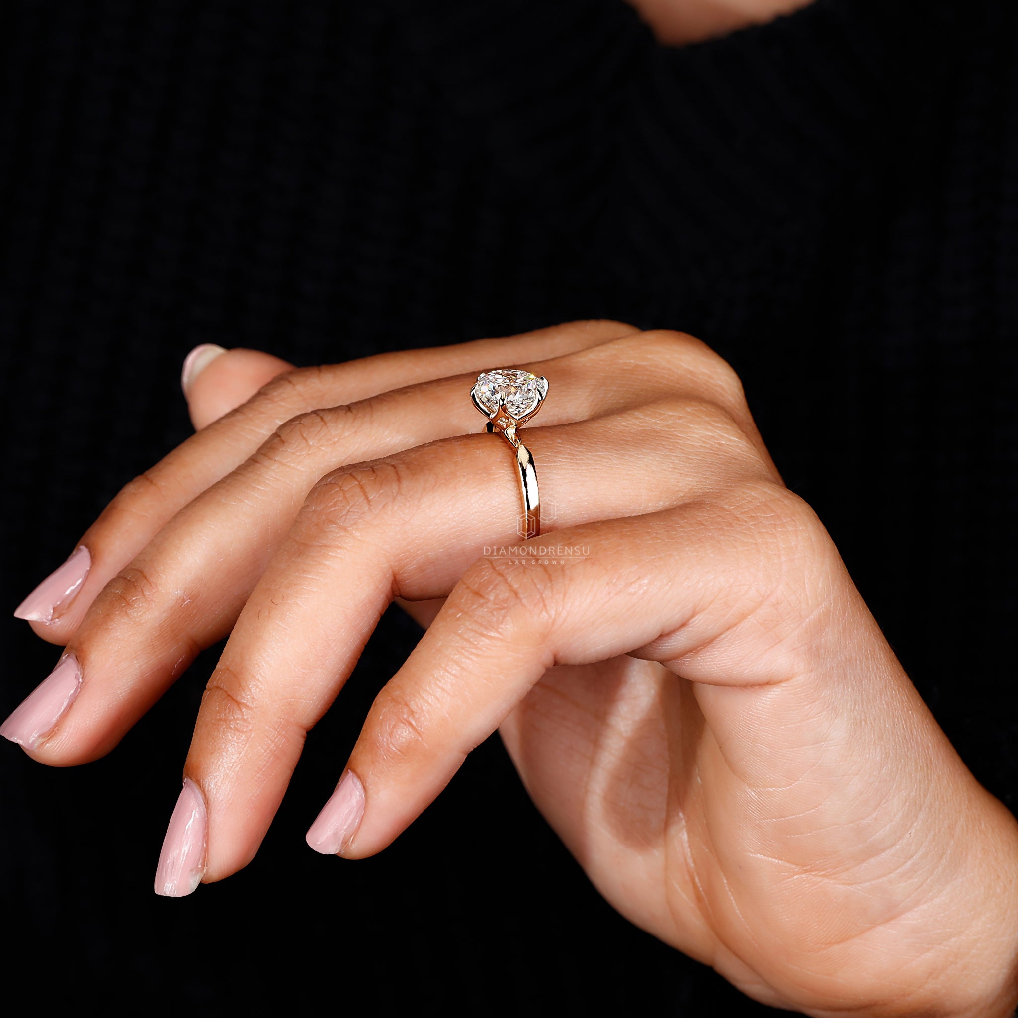 Handmade ring featuring a Portuguese cut diamond.
