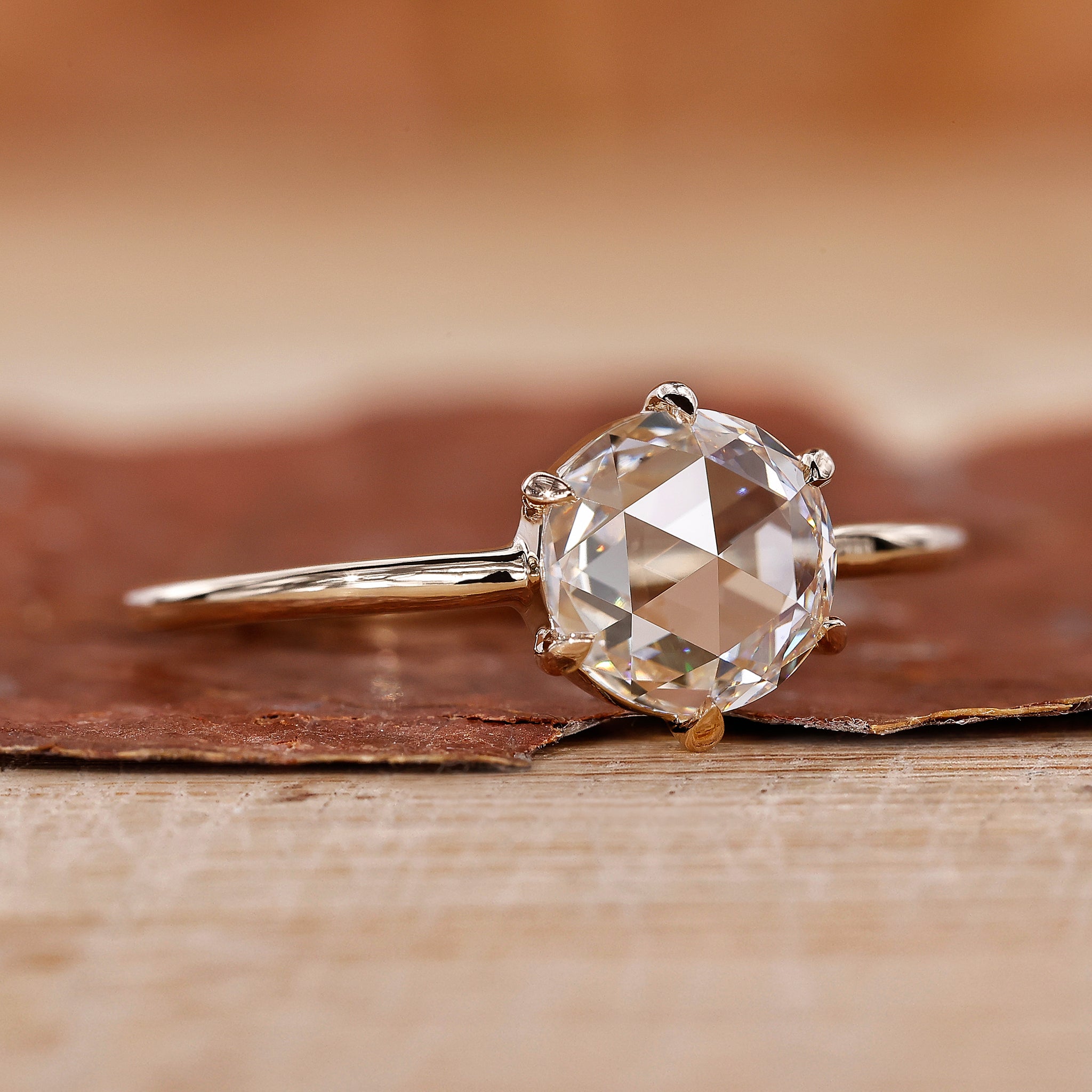 Round Solitaire Engagement Ring with a 6 claw prong setting.
