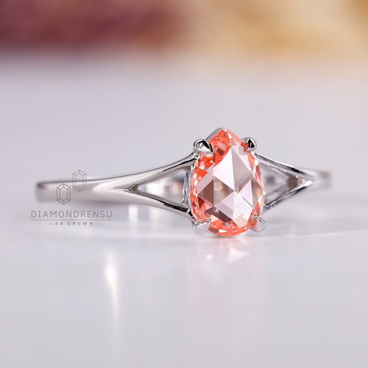 Gold solitaire engagement ring in custom engagement ring style
