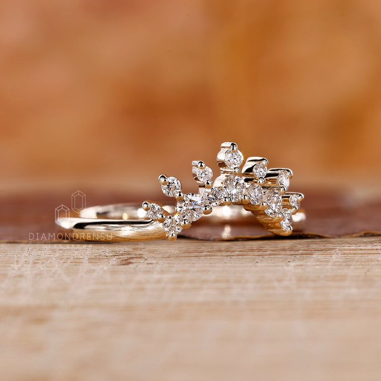 Prong Setting for tiara wedding band
