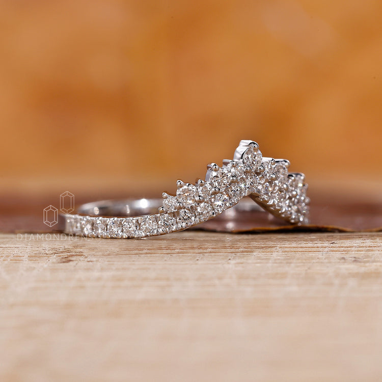 Elegant tiara wedding band by Diamondrensu.

