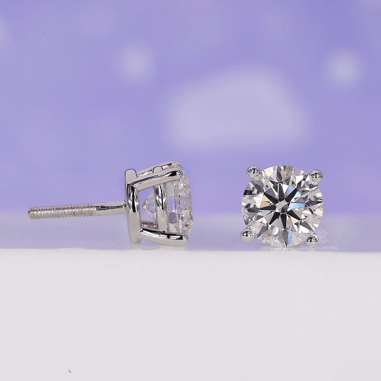 Handmade diamond stud earrings for women.