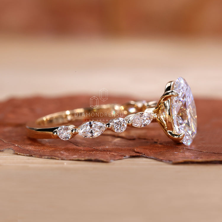 Pave band custom engagement ring
